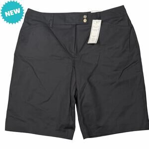 Charter Club Shorts Womens Size 14 Black 10" Inseam High-Rise Chino Casual Peppy